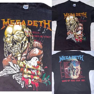 VTG 80S L MEGADETH 1987 PEACE SELLS BUT WHO'S BUYING ROCK TOUR CONCERT SHIRT - Image 1 of 4