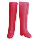Barbie Clone 1980s Heeled Boots Red Mod Knee High Hard Plastic Hong Kong Vtg