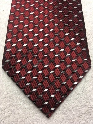 ROBERTO VILLINI CORBATA HOMBRE ROJO BLANCO Y BORGOÑA 3,75 X 61 NUEVA SIN ETIQUETAS Foto 1 de 4