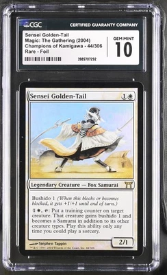 SENSEI GOLDEN-TAIL Champions of Kamigawa Foil Rare CGC 10 MTG [Nostalgium] - Image 1 of 2