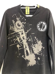 VTG Y2K Men’s Graphic T Shirt Cotton  Sz M Black  Made In Italy - Picture 1 of 13