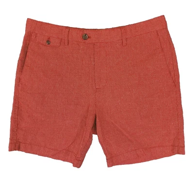 Banana Republic Linen Blend Shorts Men 33x7 Red White Micro Striped  Chino Zip - Image 1 of 4