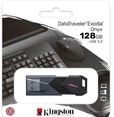 Kingston 128GB USB Slider Exodia Onyx Flash Drive 3.2 Gen 1 DTXON NEW SEALED