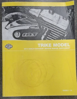 OEM Genuine Harley-Davidson Trike Service Manual Supplement 99601-14 USED Foto 1 de 4