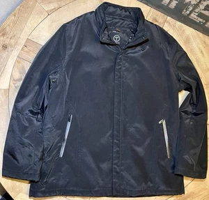 TUMI TECH Hombres Cremallera Completa Chaqueta Aislante Capucha Oculta Abrigo Negro - XL - Imagen 1 de 7