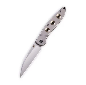 WE Knife Schism Frame Lock 908A Messer CPM S35VN grau golden Titan - Bild 1 von 3