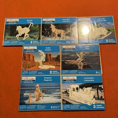 Creatology Lot Of 7 Wood Puzzles. New Sealed. Monkey Wolf Car Snake Eagle Train - Image 1 of 4