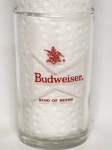  Corbata de vaso de cerveza Budweiser estilo vintage estilo cáscara de cerveza gráficos vívidos de 4" de alto - Imagen 1 de 12