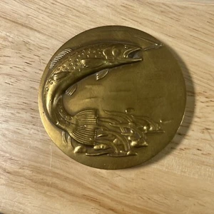 Towle 1977 SOM Bass Token Paperweight Coin Medallion Fish - Picture 1 of 5
