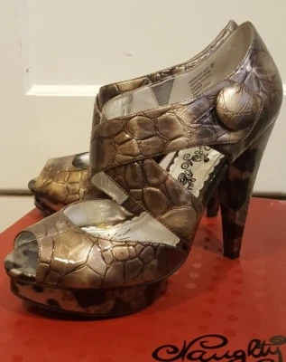 Zapatos de salón retro NAUGHTY MONKEY para mujer talla 8 gris leopardo plataforma cubierta Foto 1 de 4