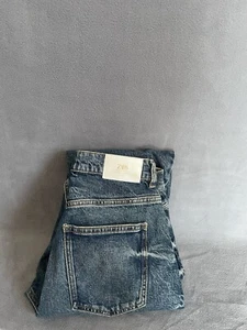 Zara Jeans Women’s 4 Blue Mid Rise Straight Leg Denim Bottoms 26x32 - Picture 1 of 8
