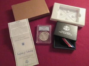 1991-D USO Silver Commemorative Dollar MS69 PCGS Mint State 69 w/box 90% SILVER - Picture 1 of 6