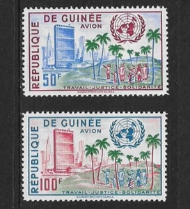 1959 GUINEA AIR POST United Nations Set MH (Scott C22-C23) - 2 scans - Picture 1 of 2