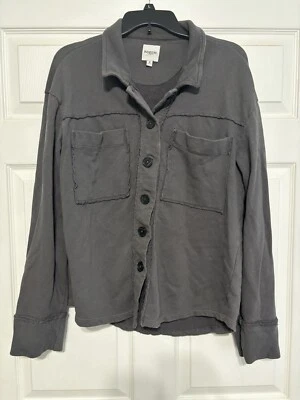 Kensie Relaxed Knit Jacket Women XL Charcoal Boho Chic All Seasons 100% Cotton - Image 1 of 4