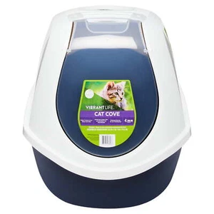 Enclosed Cat Litterbox, Navy - Picture 1 of 5