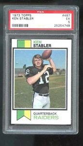 1973 Topps #487 Ken Stabler ROOKIE RC PSA 5 Graded Football Card Oakland Raiders - Picture 1 of 2