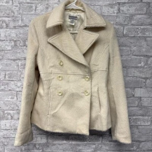 Guess Jeans Vintage Alpaca Wool Blend Pea Coat Jacket Women’s Small - Picture 1 of 12