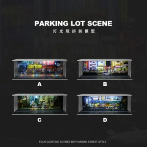 1:64 Diorama Auto Garage Modell LED Beleuchtung Parkplatz Kulisse Szene Modell Spielzeug - Bild 1 von 16