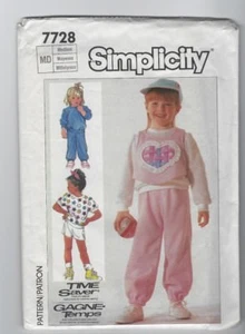 Simplicity 7728 Girls Knit Top Vest & Pants Or Shorts Pattern Sz MED - Picture 1 of 2