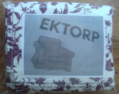IKEA EKTORP Chair Cover Ektorp Armchair Slipcover HOVBY LILAC / WHITE Floral NEW - Image 1 of 4