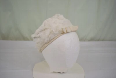 Sombrero vintage MCM imitación piel blanco años 50 fascinador cubo sombrero estilo Foto 1 de 4