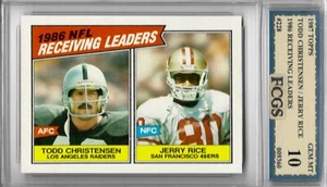 1987 Topps Jerry Rice #228 Receiving Leaders Graded FCGS 10 GEM MINT!!! - Picture 1 of 2