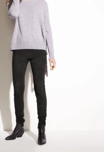 Leggings Vince Zip Caviglia Elasticizzato-Camoscio Nuovi con etichette $995 Taglia XS - Foto 1 di 4