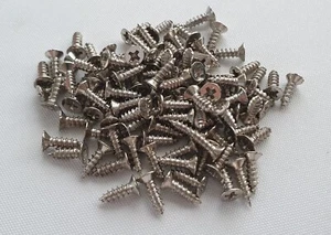100x Mini Silver Screws Pack 8mm Door DollsHouse Wood Projects Boxes / Chest DIY - Picture 1 of 4