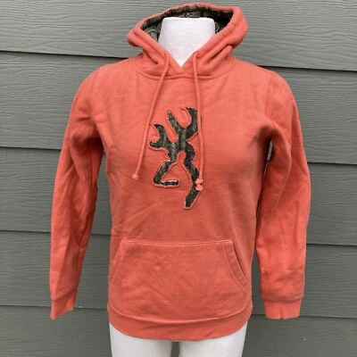 Sudadera con Capucha Browning para Mujer Logo Talla M Naranja Buckmark Camuflaje Pullover Sudadera Top Foto 1 de 4