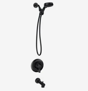 Moen 82618BL Meena 1-Handle Shower Faucet Black Handshower Tub Spout w/ Valve - Picture 1 of 1