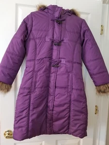 NWT Arizona Jeans Company Girls Long Winter Coat XL (16) Eggplant Purple Puffer  - Picture 1 of 12
