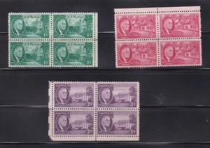 US Stamp Blocks #930, 931, 932 Franklin Delano Roosevelt 3 Cent Unused HR - Picture 1 of 2