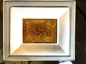 Stephane Galerneau Paris France Les Holophanies Amber Cat Gentlemen’s Tray Dish - Picture 1 of 11