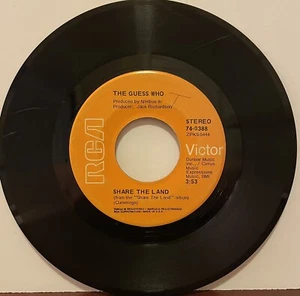 THE GUESS WHO Share the Land/Bus Rider 1970 7" Single Ultrasonically Cleaned VG - Bild 1 von 2