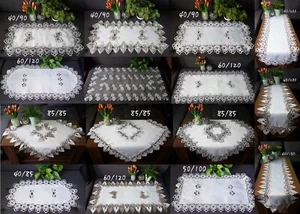 Lace white grey green Victorian style table runner doily oval square rectangular - Picture 1 of 100