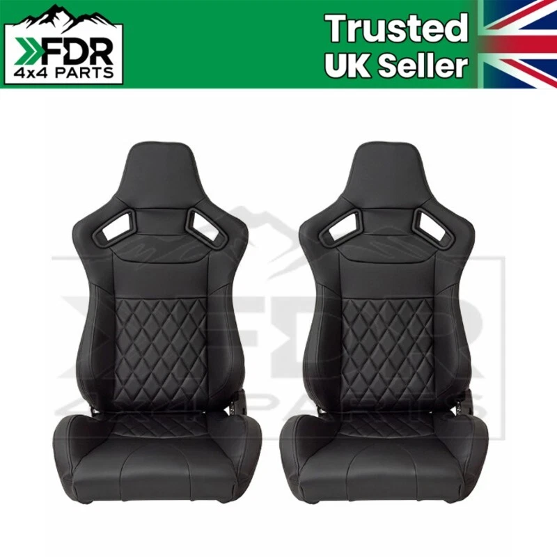 Front Bucket Sports Seats For Land Rover Defender 90 / 110 / 130 (Pair) GA1895.. - Image 1 of 4