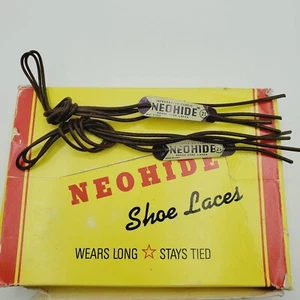 2 PAIR Brown 21 Inch WAXED DRESS SHOE  LACE STRING Neohide  USA 21" NOS Light - Picture 1 of 8