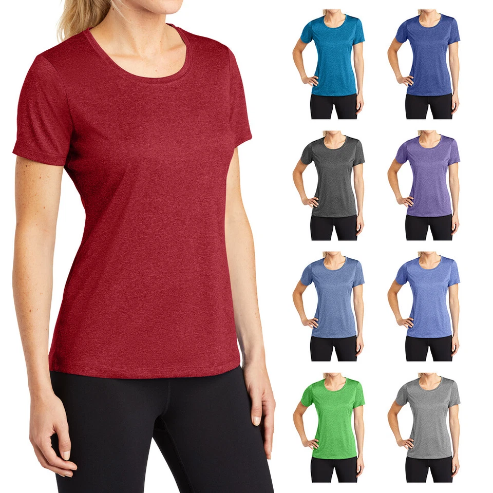 Camiseta Sport-Tek para damas Heather Contender cuello redondo Foto 1 de 1