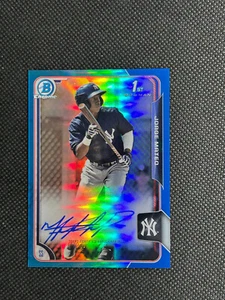 JORGE MATEO 2015 Bowman Chrome AUTO On Card BLUE Refractor Rookie Card 074/150 - Picture 1 of 2