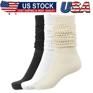 Slouch Socks Women Thigh High Boot Socks Soft Scrunch Socks Size 5-11 Warm - Picture 1 of 8