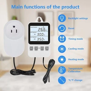 LCD Digital UK Plug in Thermostat Timer Switch Socket Temperature Controller new - Picture 1 of 7
