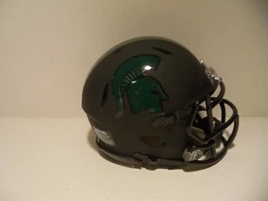 CUSTOM 2023 BLACK SHADOW ALTERNATE MICHIGAN STATE SPARTANS MINI HELMET - Picture 1 of 3
