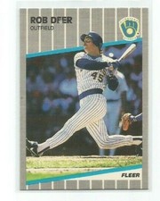 ROB DEER (Milwaukee Brewers) 1989 FLEER ERROR CARD #184--SEE SCAN