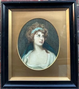Attributed to Lucien George Boullemier : Portrait of a Lady, watercolour - Picture 1 of 5