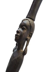 VINTAGE Carved Wood African Walking Stick 36" Cane - Picture 1 of 7