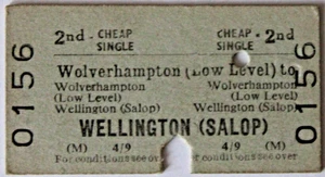 B.R.B. - WOLVERHAMPTON (LOW LEVEL) to WELLINGTON (SALOP) - Picture 1 of 1