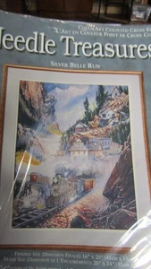 Vintage SILVER BELLE RUN TRAIN THOUGH MOUNTAIN Counted Cross Stitch KIT - 1990's - Picture 1 of 3