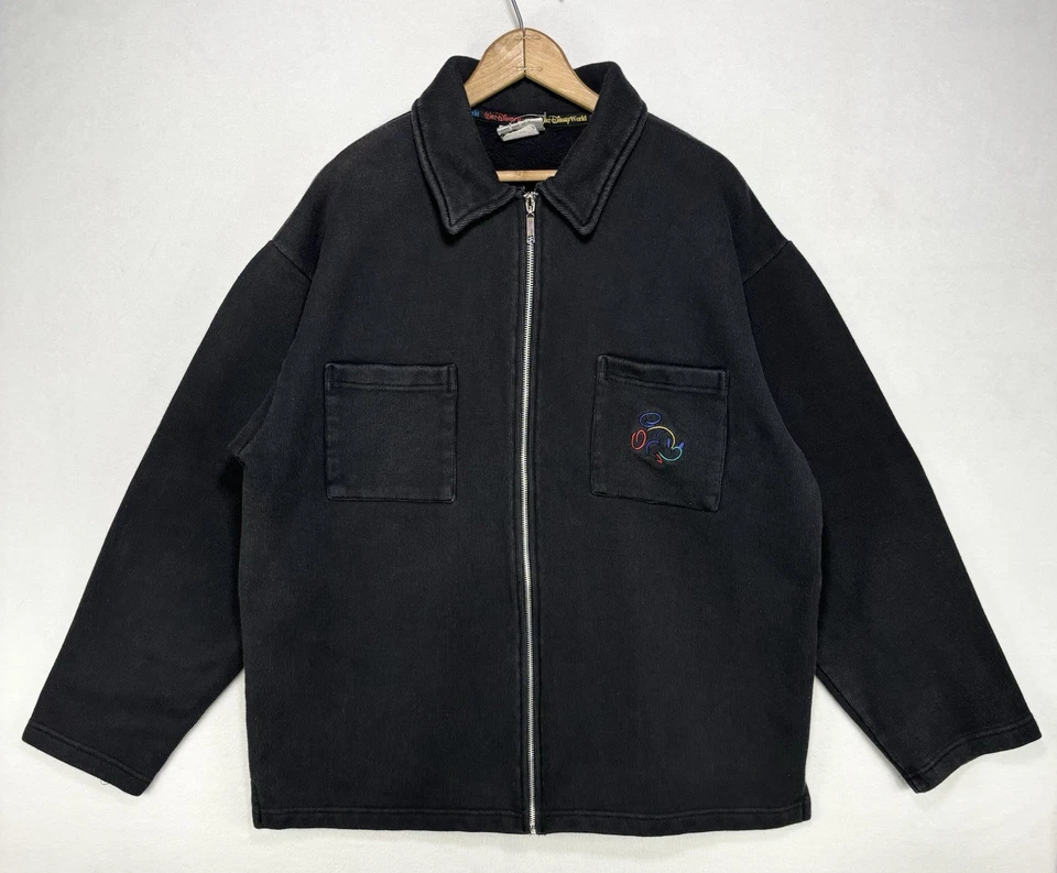 Chaqueta Suéter Bordada De Colección EE. UU. Walt Disney World Para Hombre Pequeña Tejida Cremallera Completa Foto 1 de 4