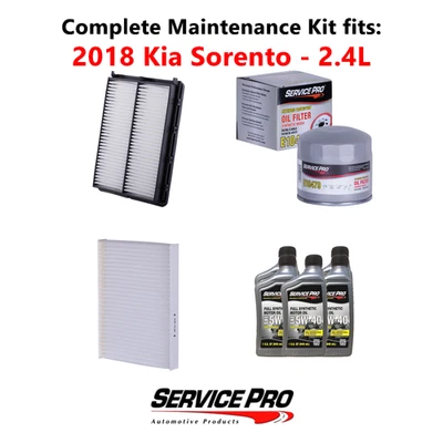 2018 Kia Sorento 2.4L Complete Air, Oil & Cabin Filter Kit (5W-40) - Image 1 of 4