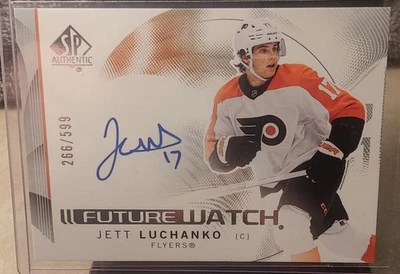 JETT LUCHANKO 2024-25 UD SP AUTHENTIC FUTURE WATCH AUTO /599 #176 FLYERS ROOKIE  - Image 1 of 2